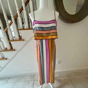 NWT Veronica Beard Ivanna Sequined Midi Dress Size 10